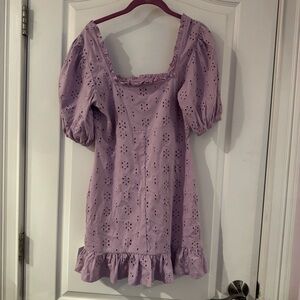 ASOS Lilac Eyelet Mini Dress US SIZE 6. NWT
